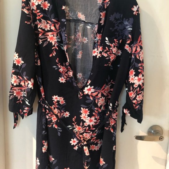 Blue & Coral Floral Tunic - Picture 1 of 2